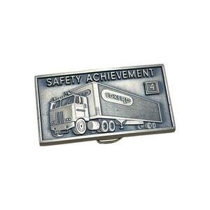 Vintage Eckerd Drugs Safety Achievement 4 Semi Truck Belt Buckle Jostens Metal